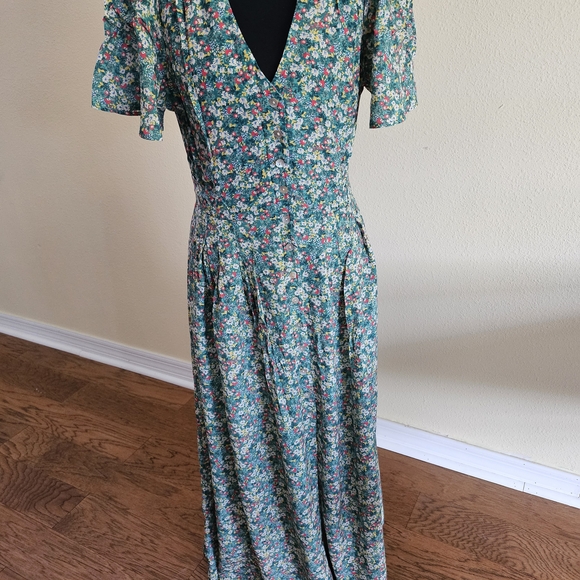 Oysho Dresses & Skirts - Oysho Maxi Dress Floral A-Line V-Neck Size Small Lightweight
